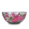 Crafted Creations 11" Pink Peony Floral Hand Painted Glass Serving Bowl
